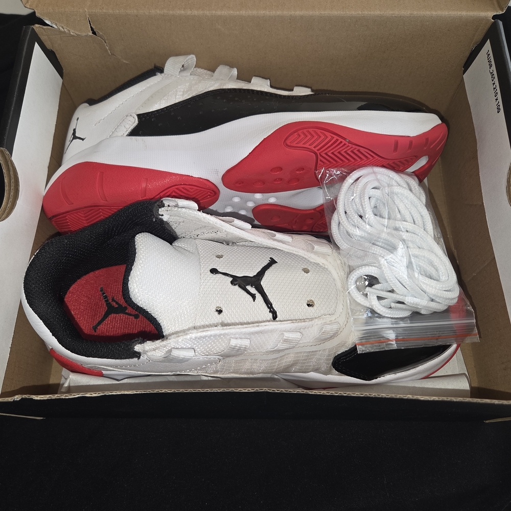 Jordan Kids Sneakers - White, Black, Red Accents